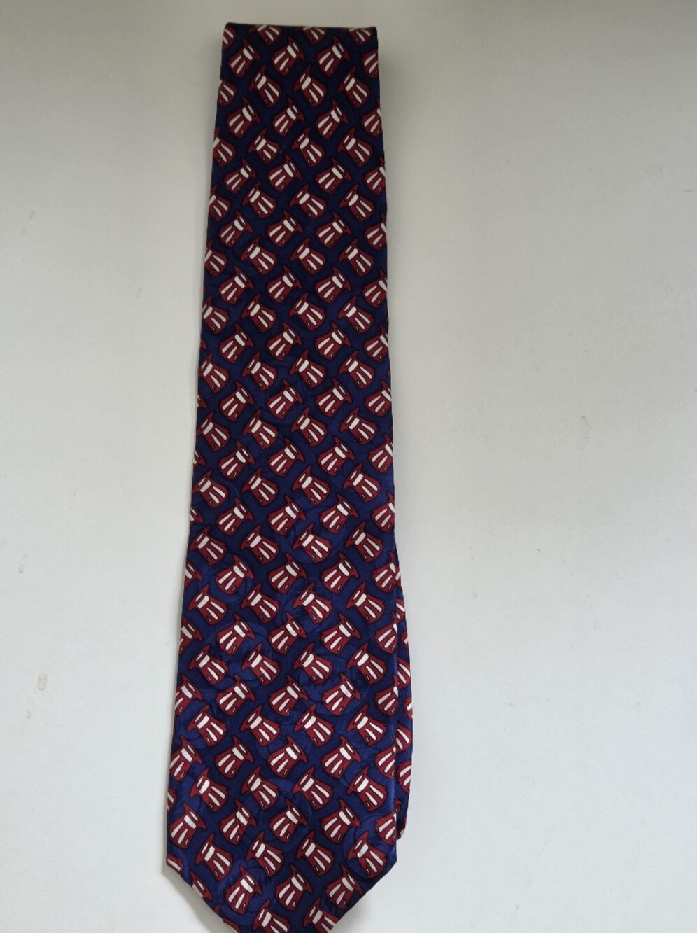 Grateful Dead Navy Blue Tie with Red and White Motif
